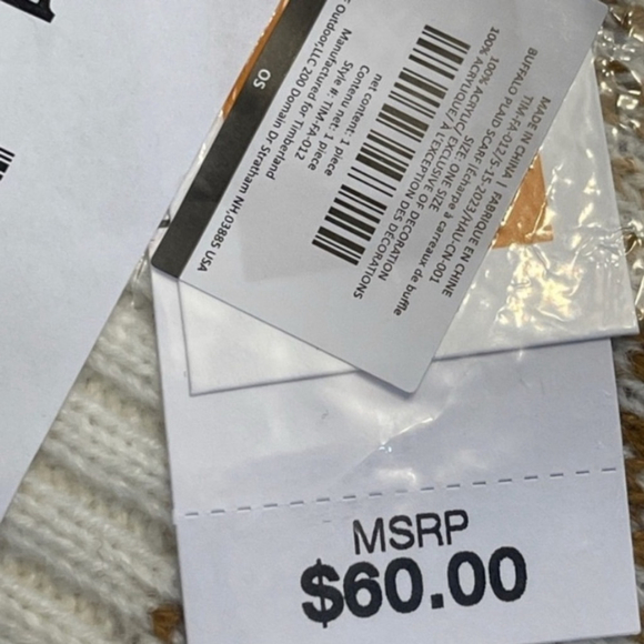 Timberland Brown Plaid Knit Scarf NEW NWT - Picture 5 of 5